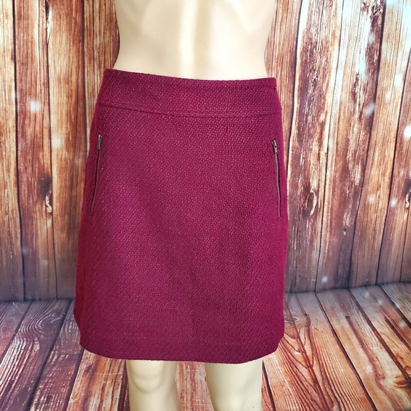 LOFT Dresses & Skirts - Loft Skirt Burgundy 8